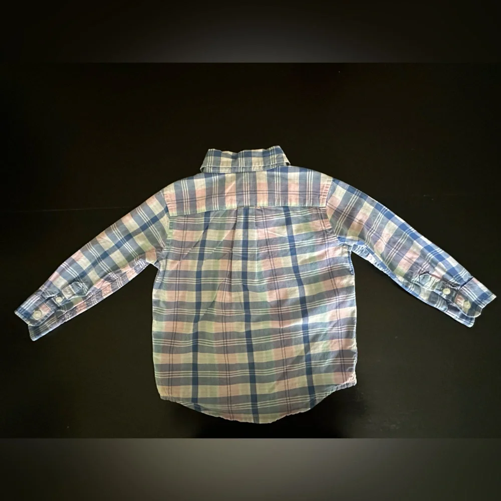 Boy’s Janie and Jack Pastel Plaid Button Down Shirt | 100% Cotton | Size 18-24M